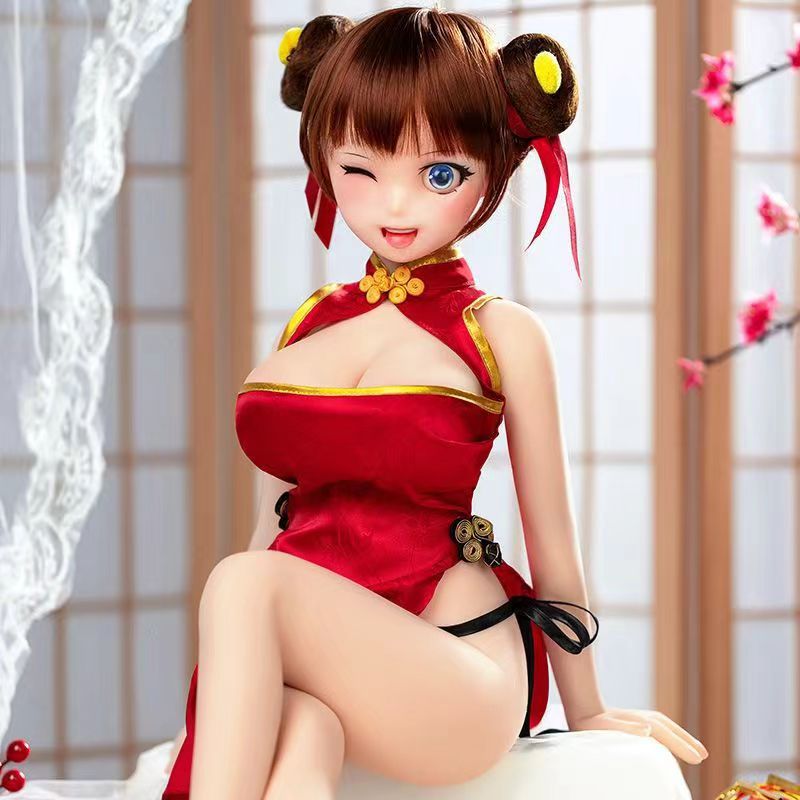 Red cheongsam anime physical doll, Chinese-style silicone figure for men, insertable Secondary image